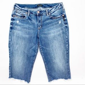 SILVER Jean Shorts Cutoff Size 16